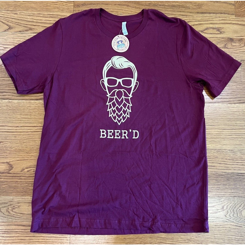 Beer'd Funny Hipster Beer Lover Gift Unisex T-Shirt Beard Size XL